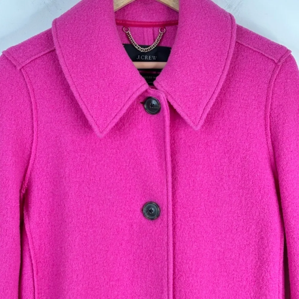JCrew Daphne Lady Coat Italian Boiled Wool 8 TALL Pink Manifattura di Carmignano - Picture 3 of 11